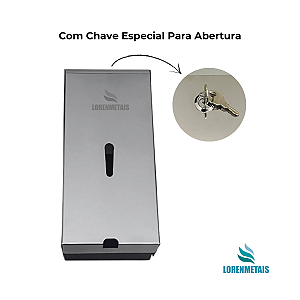 Saboneteira Aço Carbono c/ Pintura Epóxi e Tampa de Inox Polido c/ Chave e Reservatório 1000 ml - 13674