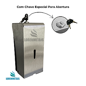 Saboneteira Aço Carbono c/ Pintura Epóxi e Tampa de Inox Escovado c/ Chave e Reservatório 1000 ml - 13675