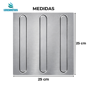 Piso Tatil Direcional em Chapa Inox Escovado - 1124