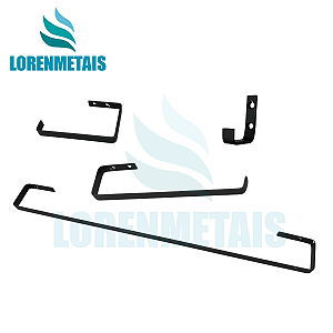 Kit 4 Acessórios Para Banheiro Preto Fosco - 31002