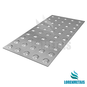 Piso Tátil Alerta em Chapa Inox Escovado 25x50 - 12400