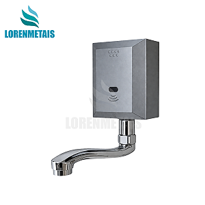 Torneira com sensor de parede cinza fabricada em aço inox - Loren TP20C - 35011
