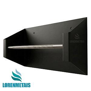 Suporte Pano Perfex Parede Aço Preto Reforçado Higiênico Para Clinica - 37003