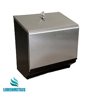 Dispenser De Papel Toalha Bobina 200Mts Em Aço Carbono/Inox Escovado - 20000