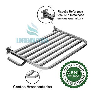 Banco Articulado de Inox para Banheiro PNE 45x70 - 1054