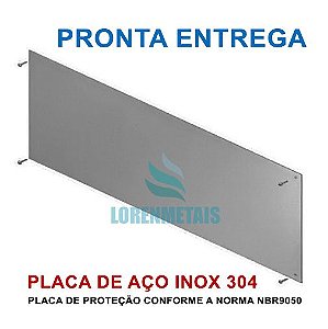 Placa de proteção ou chapa de impacto para porta inox PNE 90 Cm - 1032
