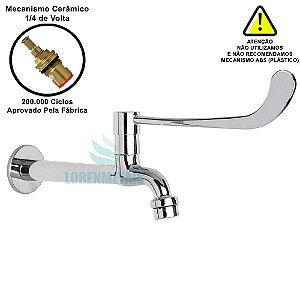 Torneira Clinica Alavanca com arejador fixo de Parede 22 cm - 12032