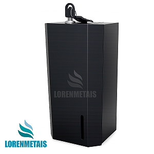Toalheiro Papeleira Preto Fosco De Metal Reforçado Com Trava LorenMetais - 12179