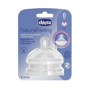 Bicos Chicco Natural Feeling Silicone Fast Flow 6m+ (2 unidades)