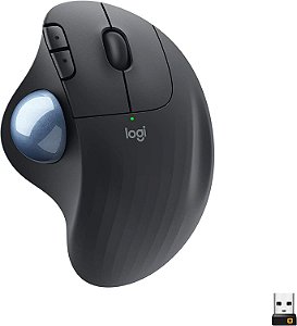 Mouse sem fio Logitech Preto Ergo M575 - Trackball sem fio com controle de polegar