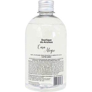 Refil perfume para roupas Boutique de Aromas capim limão casa alegre 500 ml