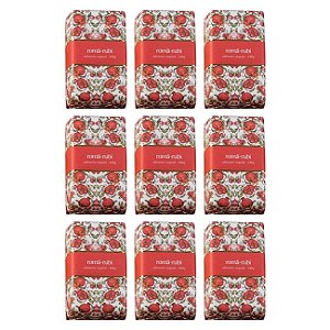 Sabonete em barra vegetal Madressenza romã rubi 180 g 9 unidades