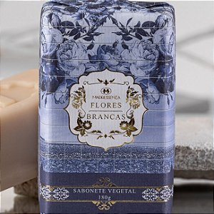 Sabonete em barra vegetal Madressenza flores brancas 180 g