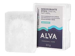 Desodorante natural cristal stone Alva sem perfume 90 g
