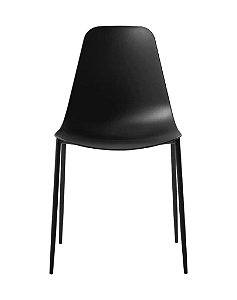 Cadeira Miami  com Base em aço com pintura epóxi e Assento em Polipropileno Preto Fratini 1.00188.01.0002