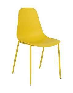 Cadeira Miami  com Base em aço com pintura epóxi e Assento em Polipropileno Amarelo Fratini 1.00188.01.0004