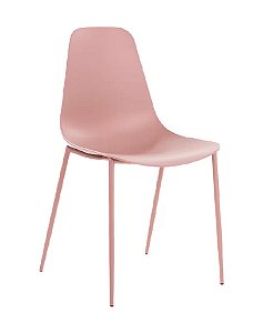 Cadeira Miami  com Base em aço com pintura epóxi e Assento em Polipropileno Rosê Fratini 1.00188.01.0068