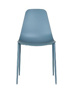 Cadeira Miami  com Base em aço com pintura epóxi e Assento em Polipropileno Azul Sonho Dis. Fratini 1.00188.01.0006