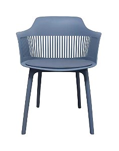 Cadeira Montreal com Assento com revestimento em Couro Ecológico e Polipropileno Azul Fratini 1.00276.01.0013