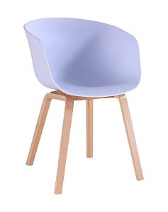 Cadeira Toledo com base em aço e acabamento idêntico a madeira e Assento Polipropileno Branco Fratini 1.00279.01.0001