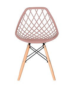 Cadeira Veneza com base de madeira e assento em Polipropileno Rosê Fratini 1.00259.01.0068