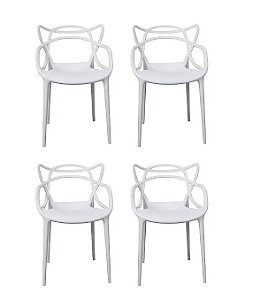 Cadeira Aviv Polipropileno Branco Fratini 1.00110.01.0001 Kit 4 Unidades