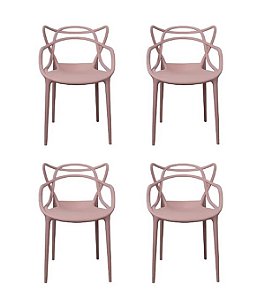 Cadeira Aviv Polipropileno Rosê Fratini 1.00110.01.0068 Kit 4 Unidades