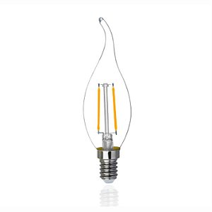 Lâmpada LED vela chama filamento E14 2700K quente 2W 127V Mundial Lux ML-0260