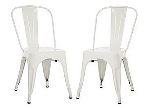 Cadeira Design Fixa em Aço com Pintura Epóxi ANM 6671 Branco - Kit 2