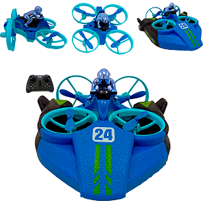 Drone 3 Em 1 Voa Anda Na Agua e Terra C/ Controle E Luzes