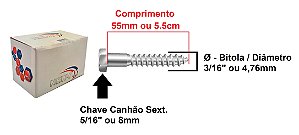 Parafuso Sextavado Soberba 3/16 X 55