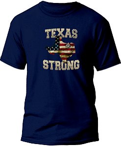 Camiseta Country Masculina 100% Algodão Texas Strong Env Azul