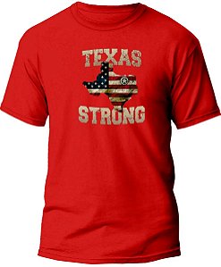Camiseta Country Masculina 100% Algodão Texas Strong Env Vermelho
