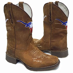 Bota Texana Destroyer Camel Boi Sola Marrom Bico Quadrado