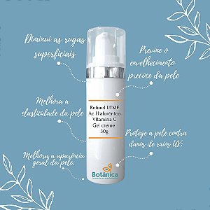 Gel creme Anti Rugas com Retinol, Ácido Hialurônico e Vitamina C - 30g