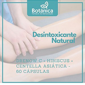 Desintoxicante Natural com Drenow C + Hibiscus + Centella Asiática - 60 cápsulas