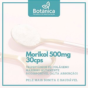 Morikol 500mg 30 cápsulas - Tripeptídeos de Cólageno Marinho