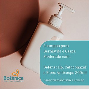 Shampoo para Dermatite e Caspa moderada com Defenscalp, Cetoconazol e Bioex Anticaspa 200ml