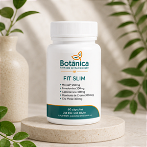 Suplemento Fit Slim Morosil 250mg, Faseolamina 300mg, Cassiolamina 300mg, Picolinato de Cromo 300mcg, Chá Verde 300mg 60 cápsulas
