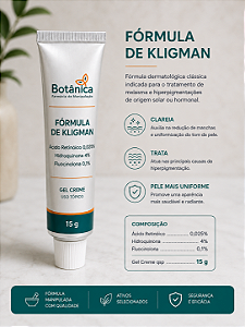 Fórmula de Kligman - Ácido Retinóico, Hidroquinona, Fluocinolona gel creme 15g