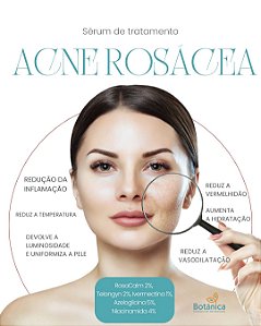 RosaCalm 2%, Telangyn 2%, Ivermectina 1%, Azeloglicina 5%, Niacinamida 4% Sérum 30ml - para Rosácea