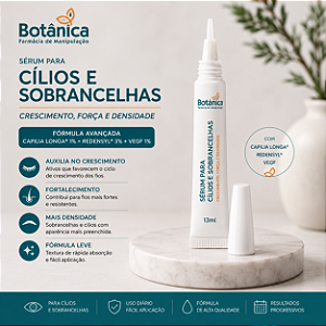 Sérum para Crescimento de Cílios e Sobrancelhas com Capilia Longa®, Redensyl® e VEGF – 13ml