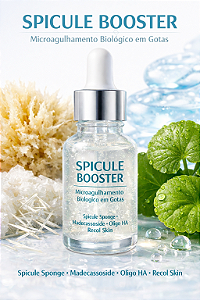 Spicule Booster - Microagulhamento Biológico em Gotas - Spicule Sponge, Madecassosside, Oligo HA, Recol Skin