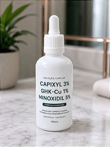 Solução Capilar Capixyl 3%, GHK-Cu 1%, Minoxidil 5% 100ml - Solução Capilar Fortalecedora e Estimulante