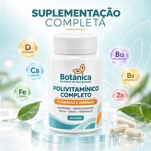 Polivitamínico Completo com Metilfolato, Metilcobalamina, Ferro e Minerais | 30 Doses