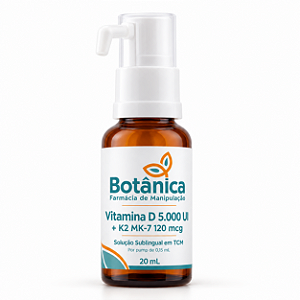 Vitamina D 5.000 UI + K2 MK-7 120 mcg | Solução Sublingual 20 mL