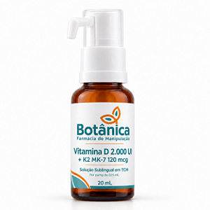 Vitamina D 2.000 UI + K2 MK-7 120 mcg | Solução Sublingual 20 mL