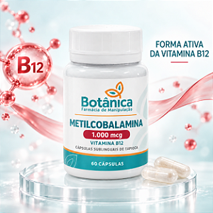 Metilcobalamina 1.000 mcg – Vitamina B12 | 60 Cápsulas Sublinguais de Tapioca