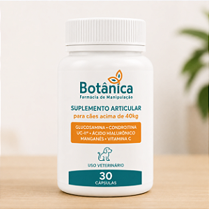 Suplemento Articular para Cães acima de 40kg com Glucosamina, Condroitina, UC-II® e Ácido Hialurônico – 30 Cápsulas