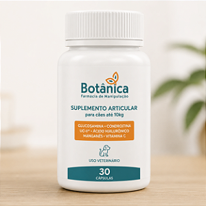 Suplemento Articular para Cães até 10kg com Glucosamina, Condroitina, UC-II® e Ácido Hialurônico – 30 Cápsulas